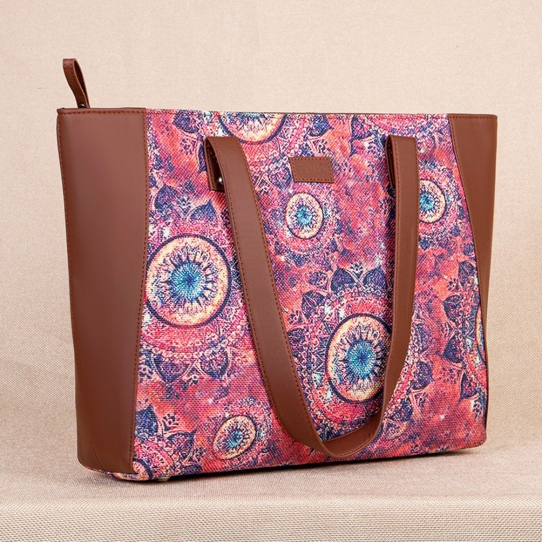 Printed floral tote bag 16x18x5 inches | Jamini