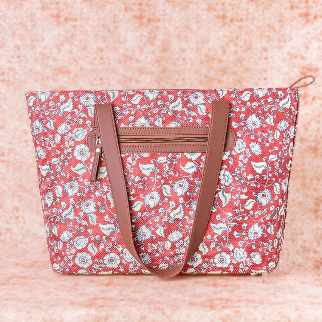 Chittoor Red Kalamkari Tote Bag