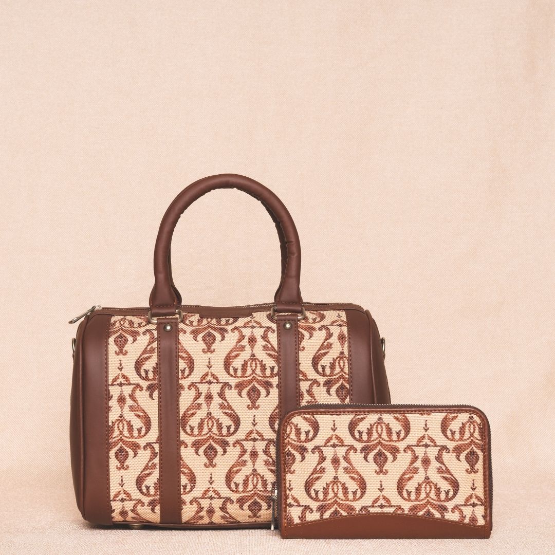 Chhavi Niwas Jhoomar Motif - Handbag & Chain Wallet Combo