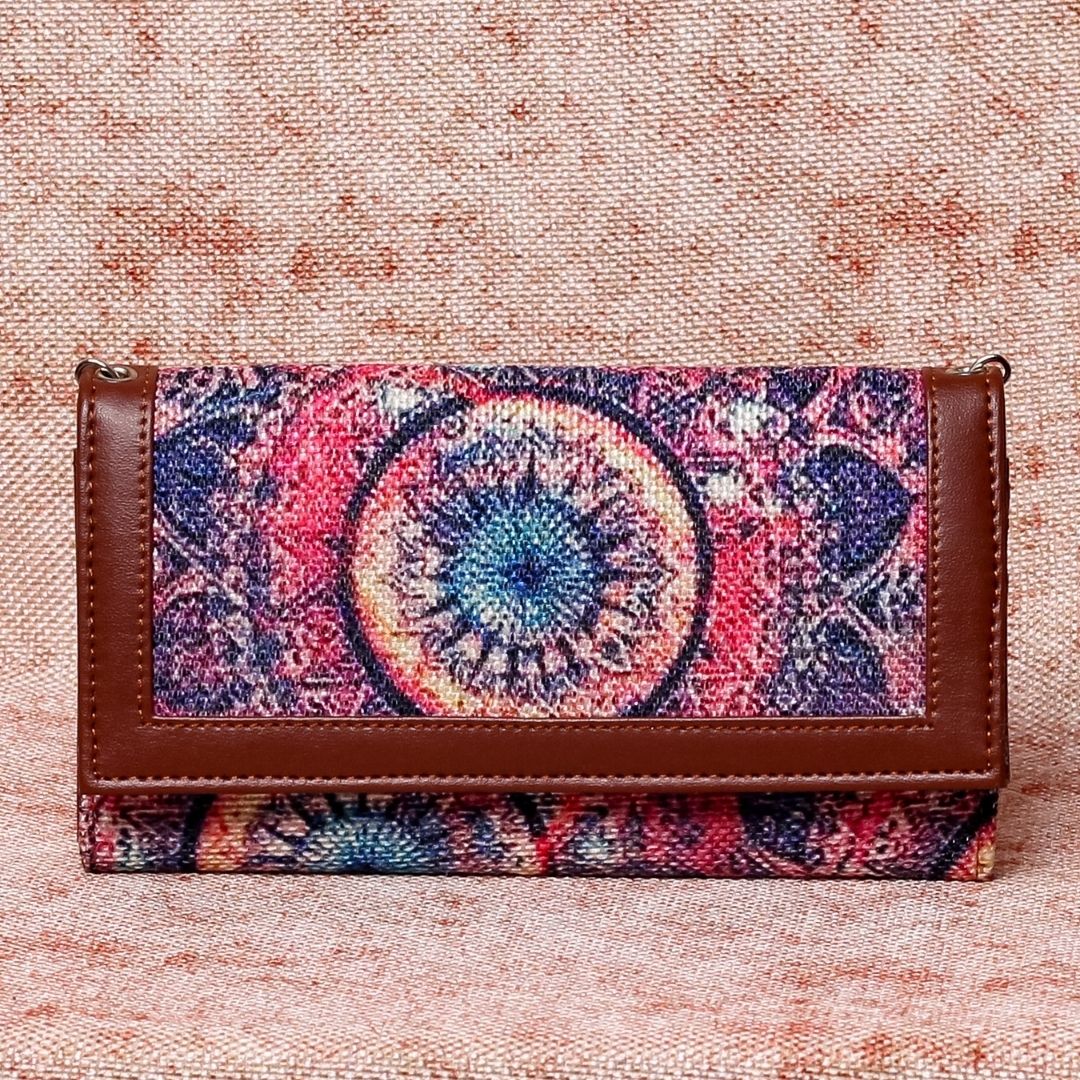 Space Chakra Two Fold Wallet with Detachable Sling