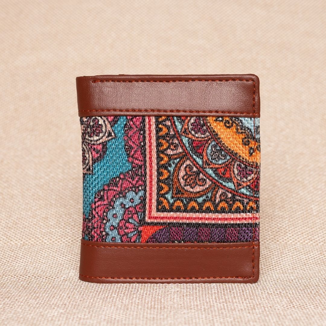 Multicolor Mandala Print Double Sided Sleek Wallet