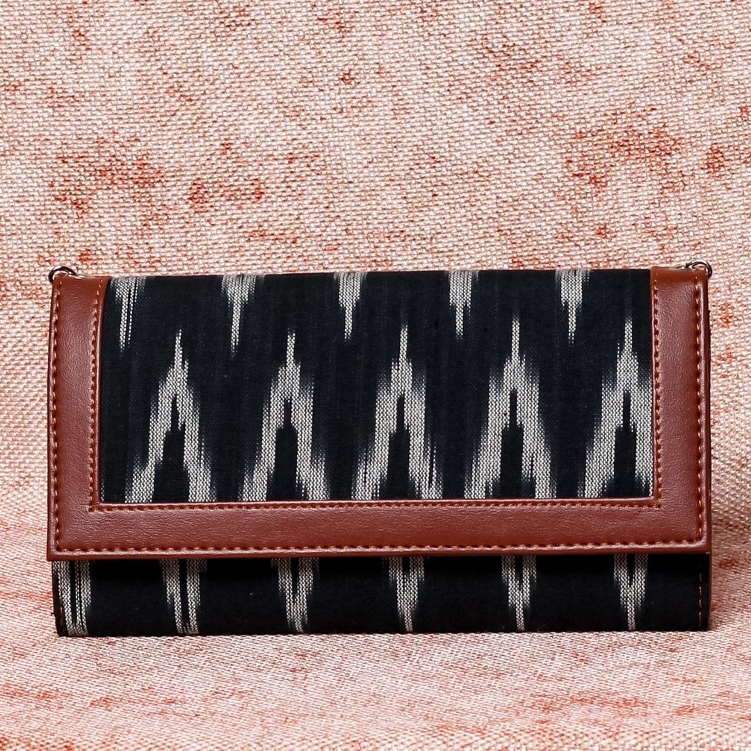 Ikat Wave Two Fold Wallet with Detachable Sling