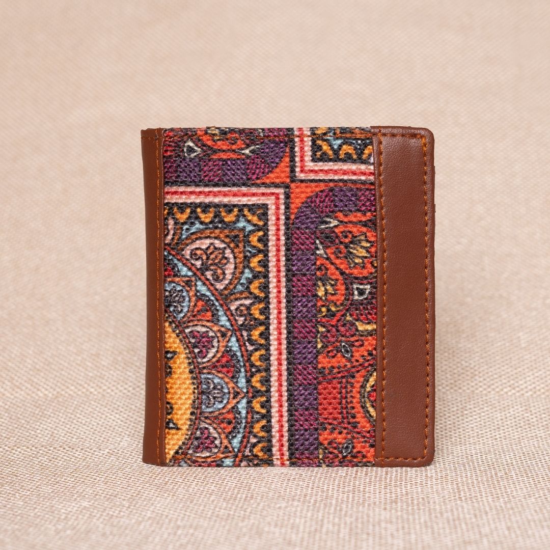 Multicolor Mandala Print Single Sided Sleek Wallet