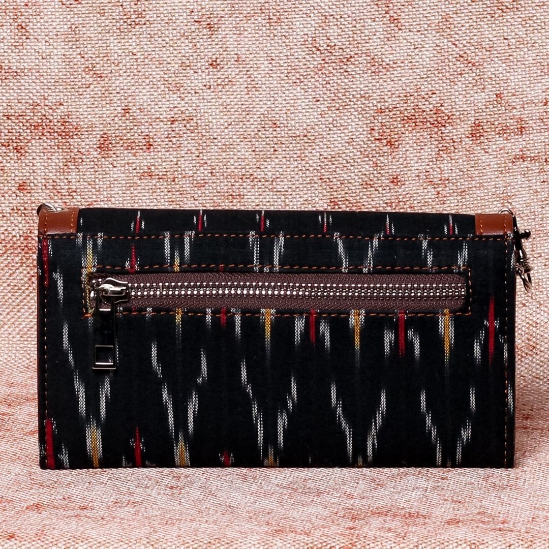 Ikat African Wave Two Fold Wallet with Detachable Sling