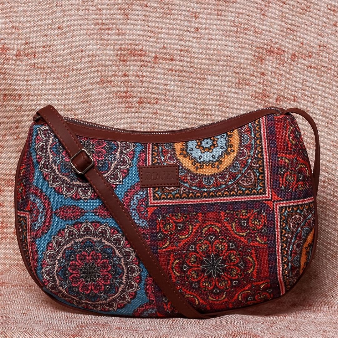 Multicolor Mandala Structured Shoulder Bag