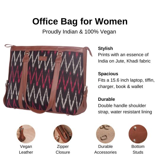MaroWave - Women's Office Bag & Chain Wallet Combo