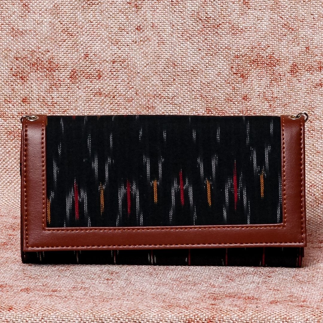 Ikat African Wave Two Fold Wallet with Detachable Sling