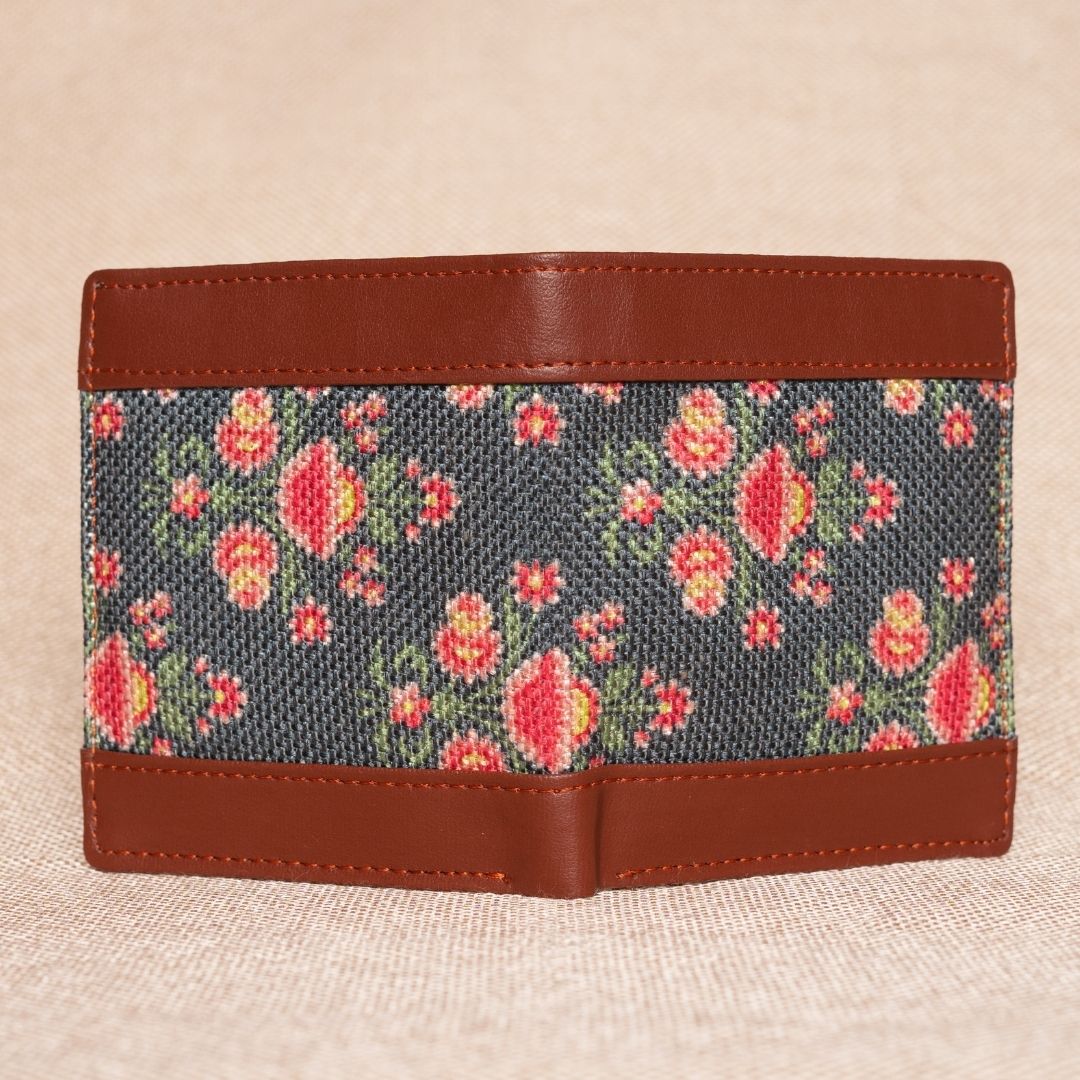 Mughal Garden Print Double Sided Sleek Wallet