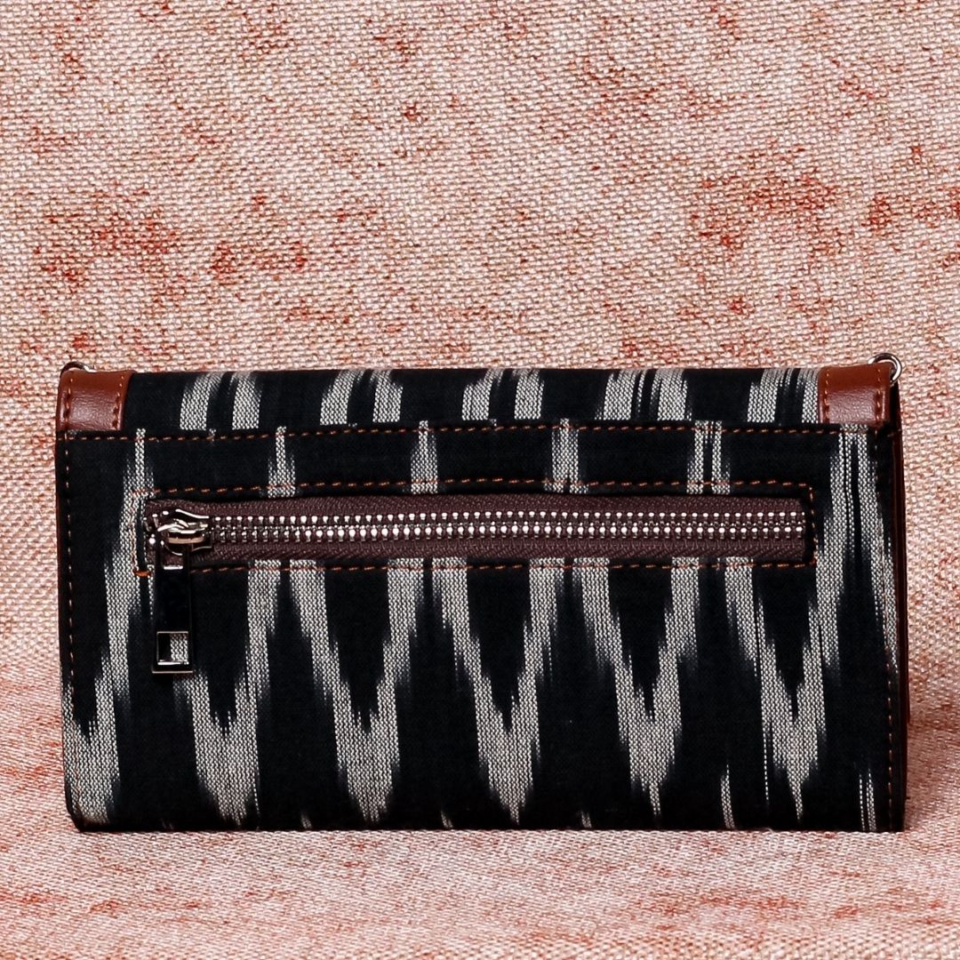 Ikat Wave Two Fold Wallet with Detachable Sling