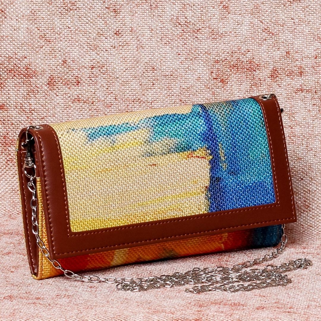 Abstract Amaze Two Fold Wallet with Detachable Sling