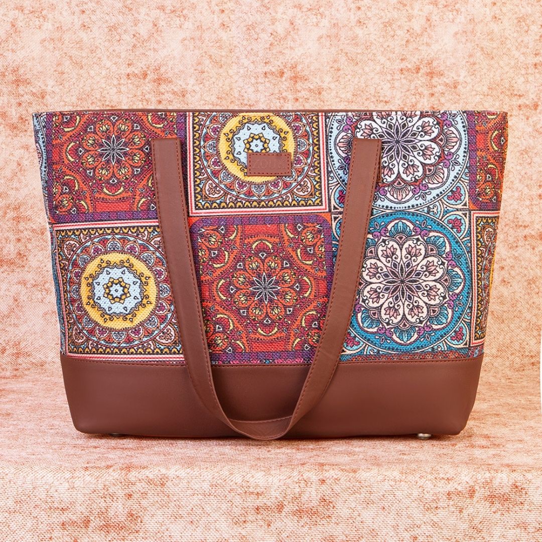 Multicolor Mandala Print Shoulder Tote Bag – Zouk