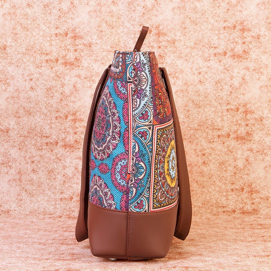 Multicolor Mandala Print Shoulder Tote Bag