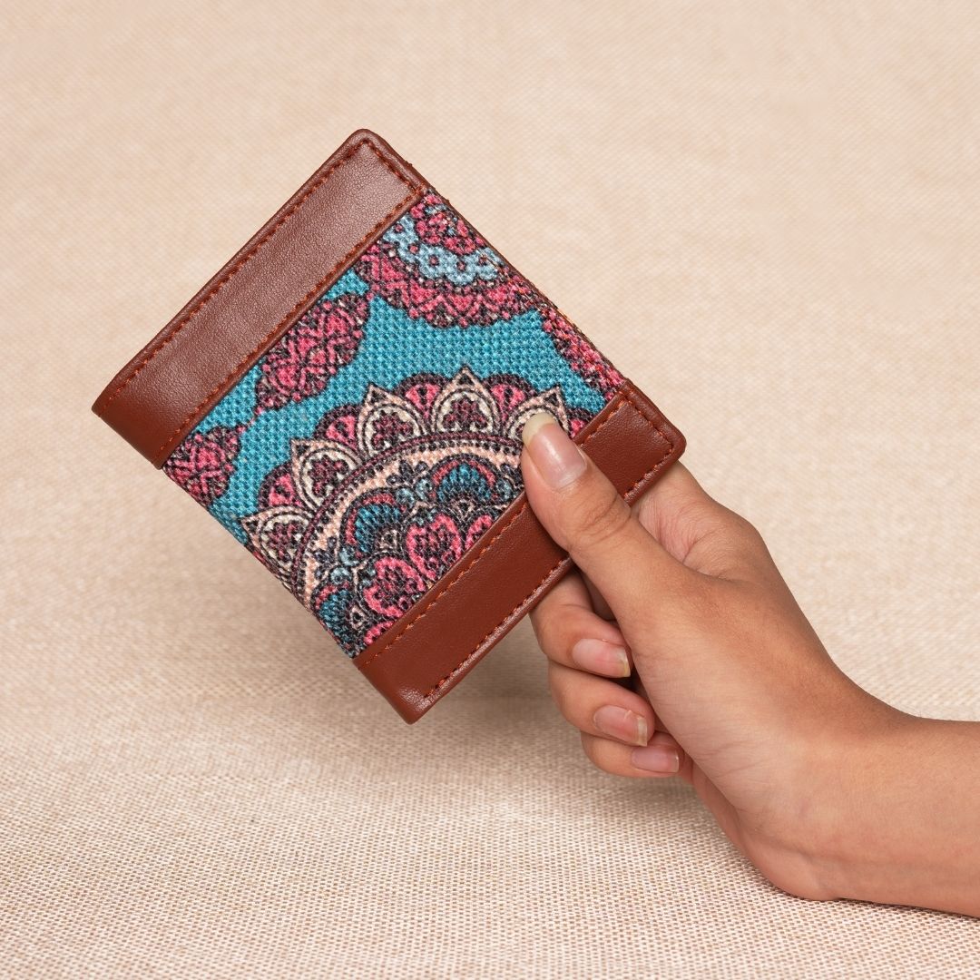 Multicolor Mandala Print Double Sided Sleek Wallet