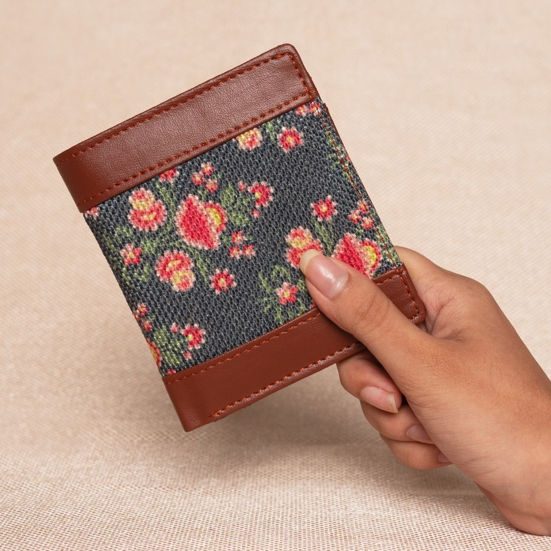 Mughal Garden Print Double Sided Sleek Wallet