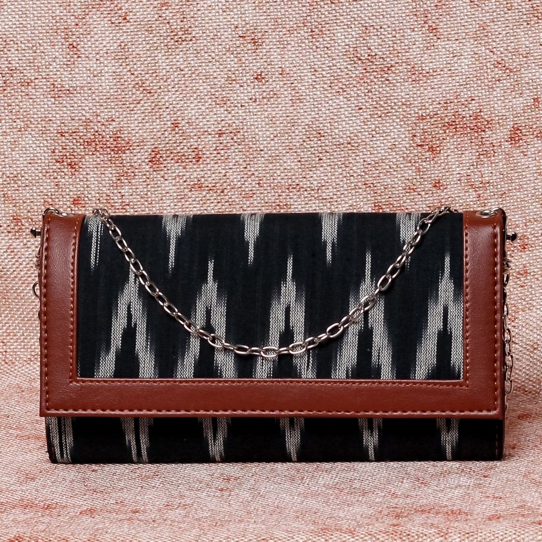 Ikat Wave Two Fold Wallet with Detachable Sling