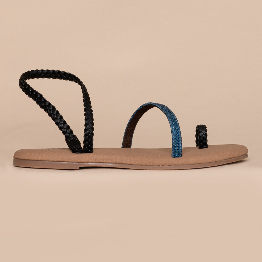 Andaman Marine Black Braided Sandal