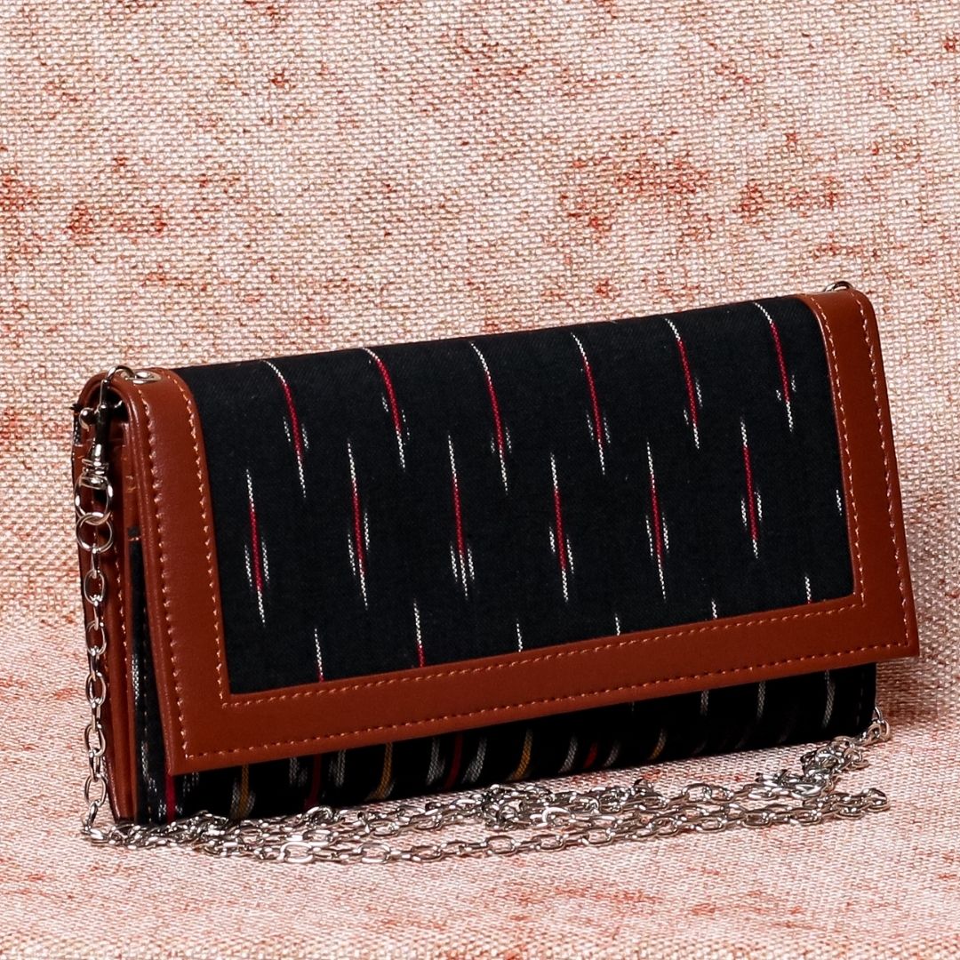 Ikat GreRed Two Fold Wallet with Detachable Sling