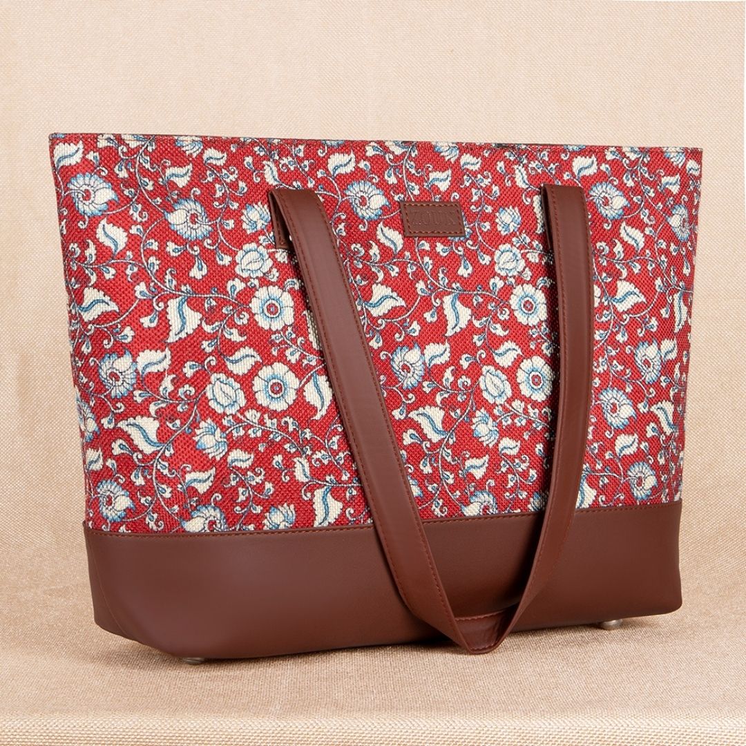 Chittoor Red Kalamkari Shoulder Tote Bag
