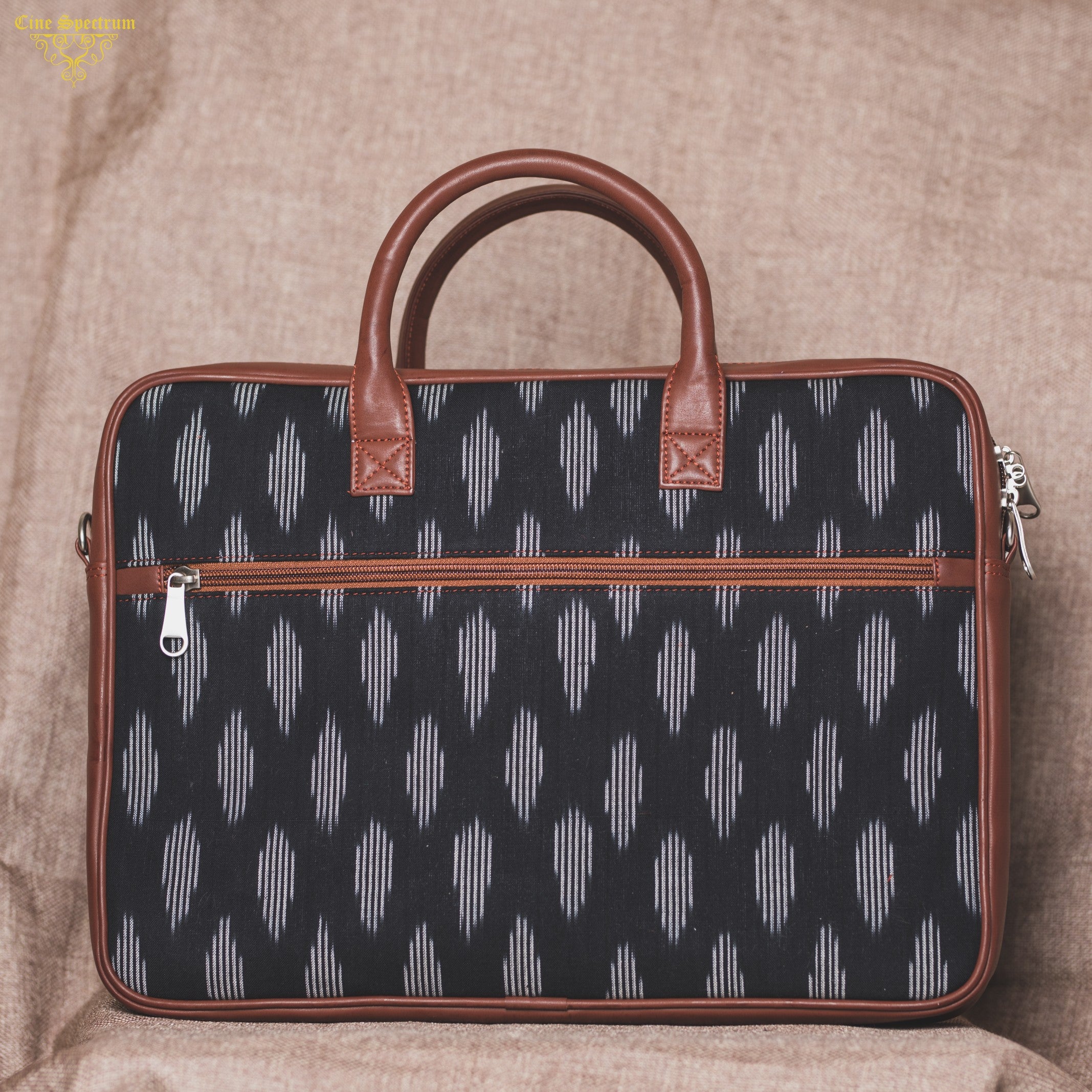 laptop bag for women - ikat striped - back