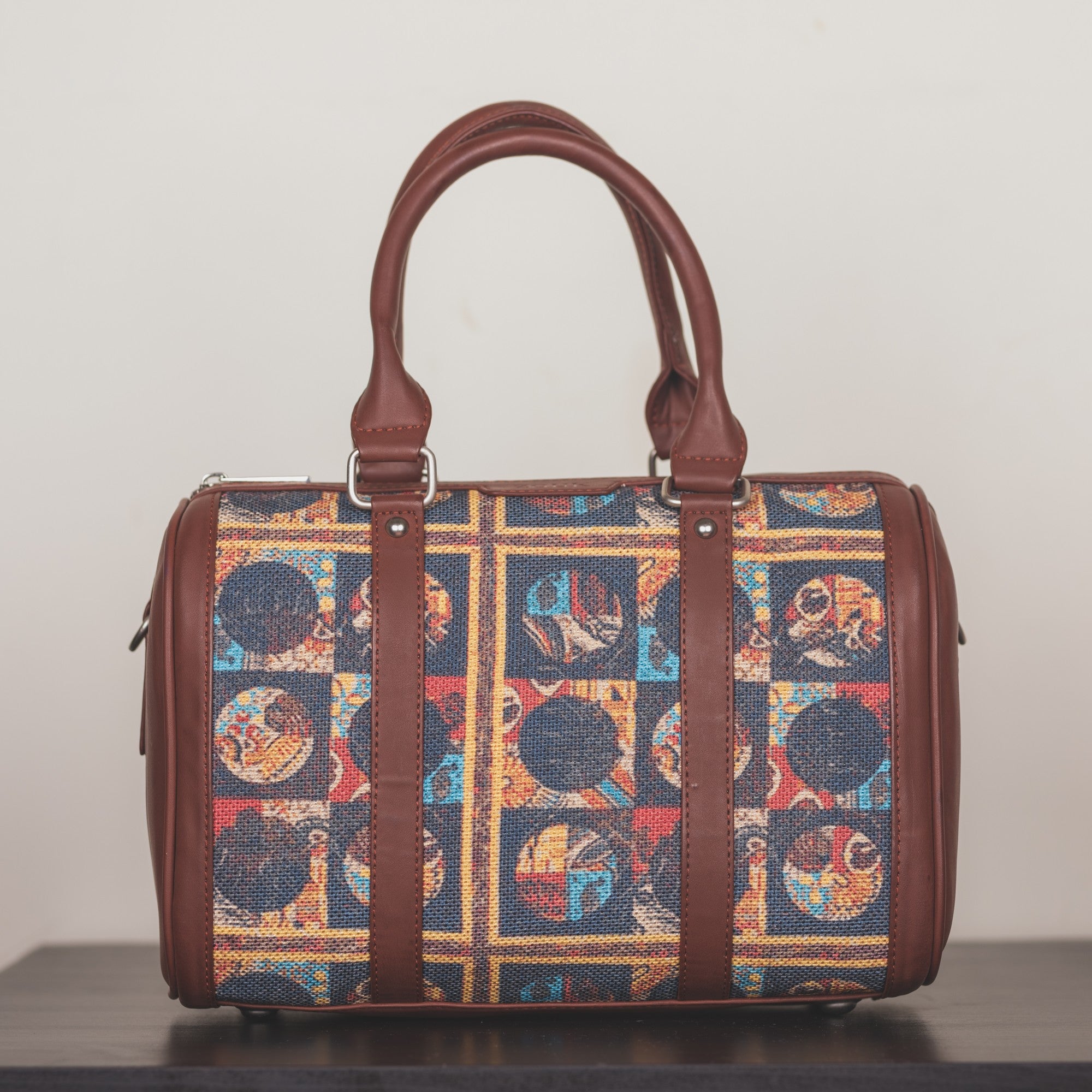 Zouk African Art Handbag - Front view without shoulder strap