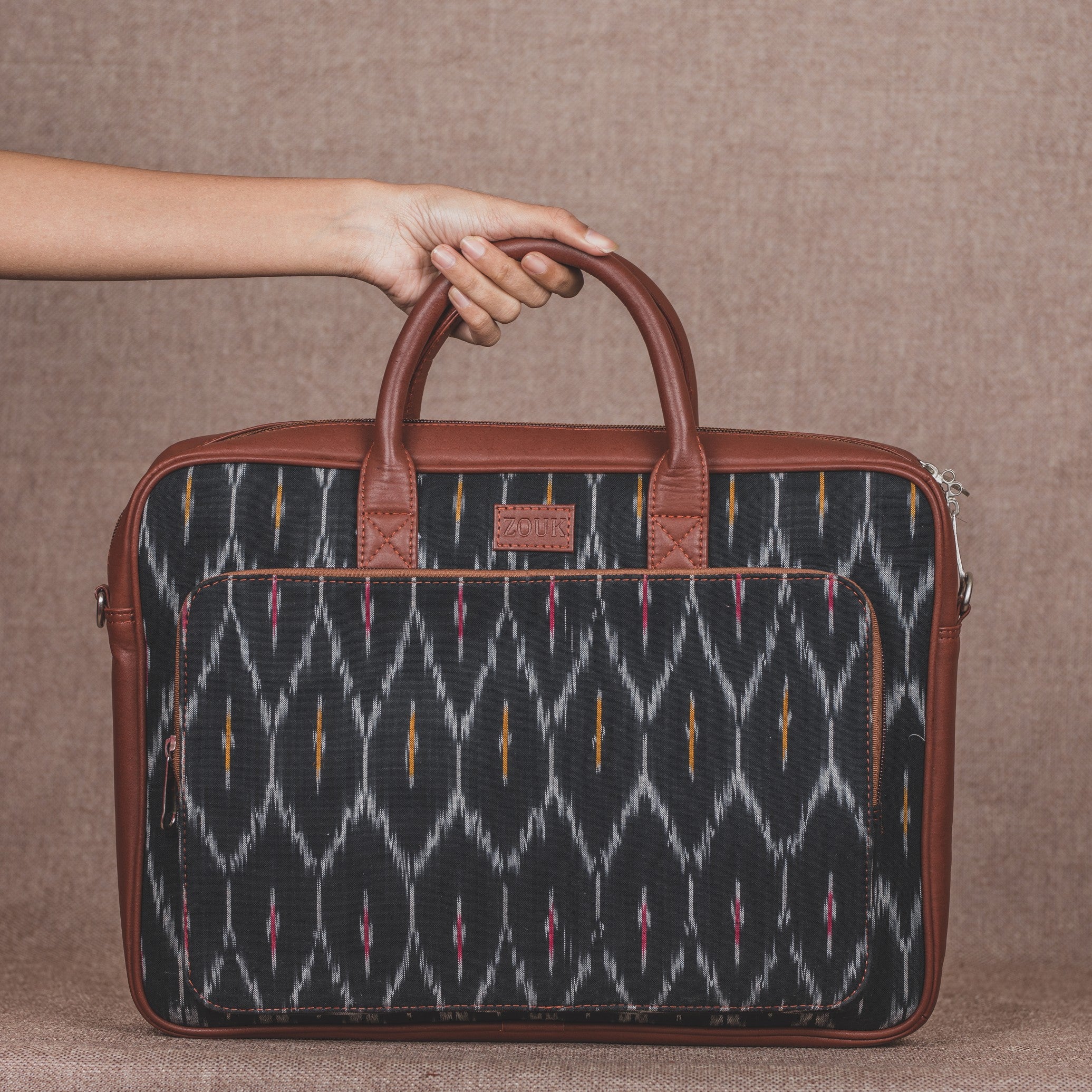 Ikat Black Multi Maze Laptop Bag