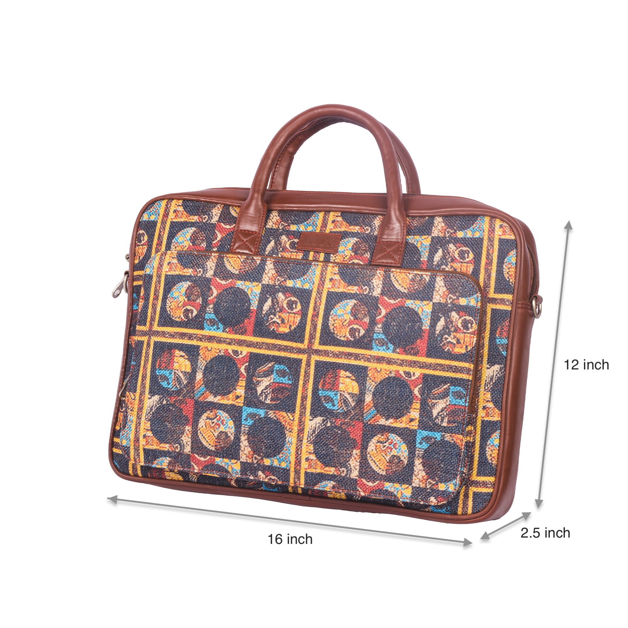 African Art Laptop Bag with dimensions