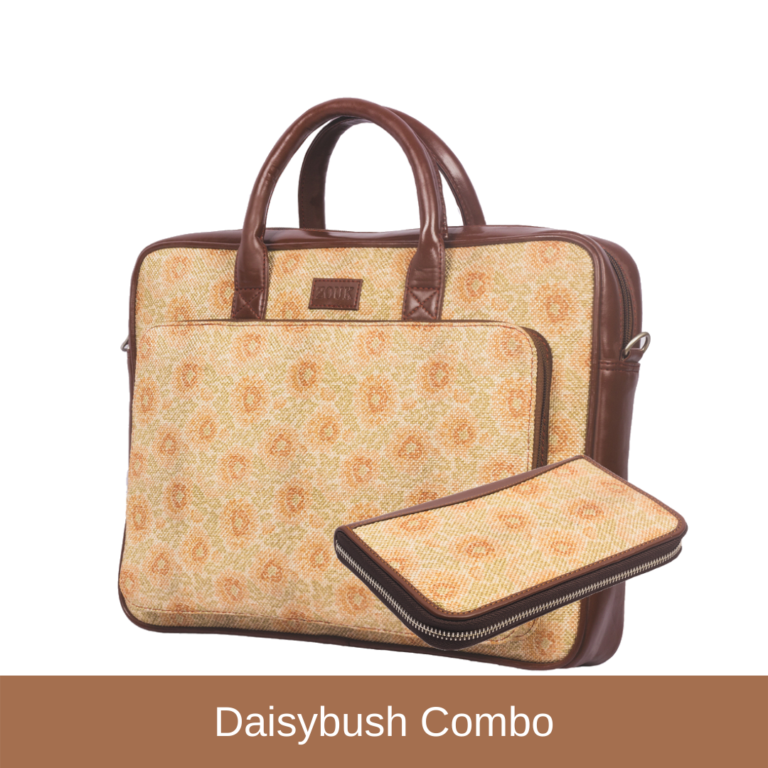 Daisybush - Laptop Bag & Chain Wallet Combo