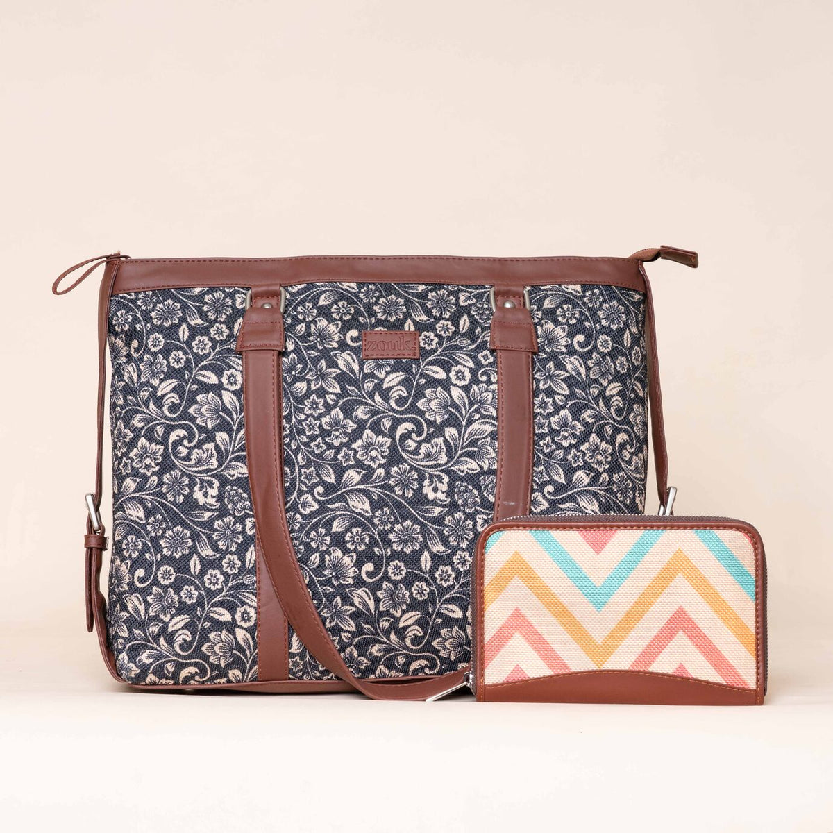FloMotif and WavBeach - Office Bag & Chain Wallet Combo