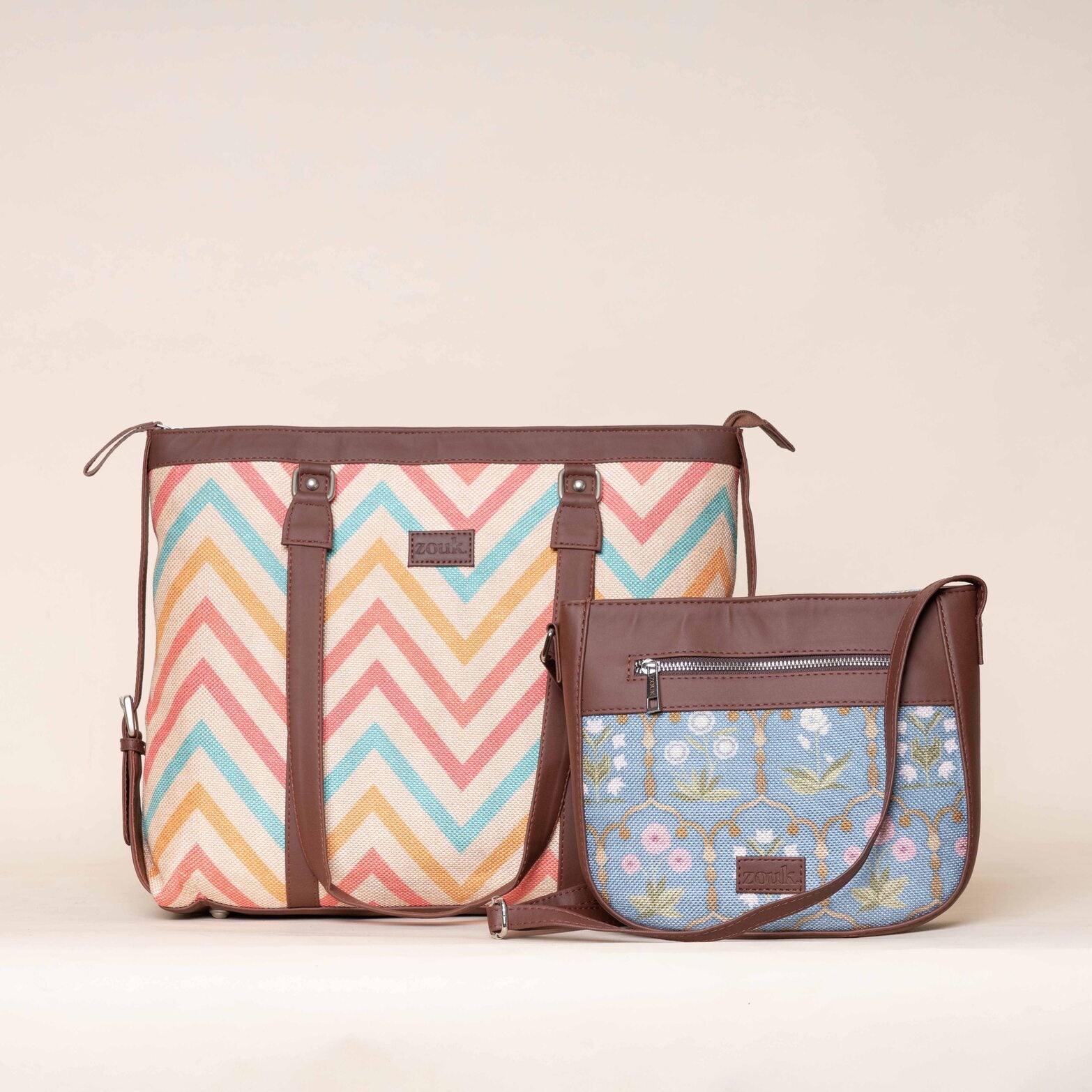 WavBeach & Jaipur Fresco - Office Bag & U-Shaped Sling Bag Combo