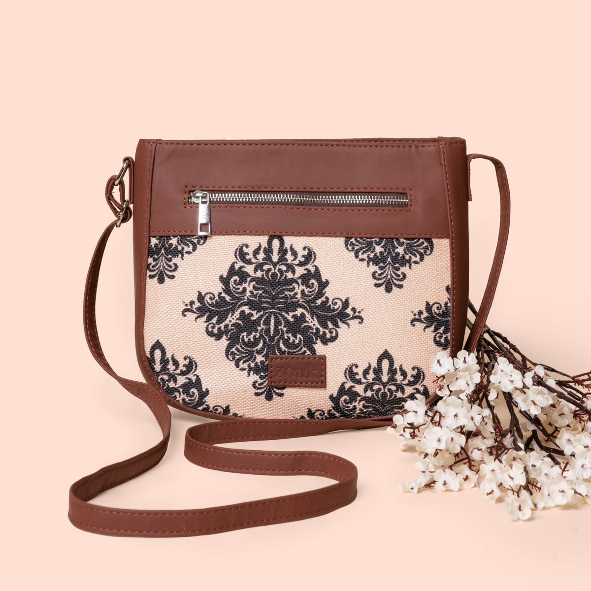 Mughal Motif U-Shaped Sling Bag