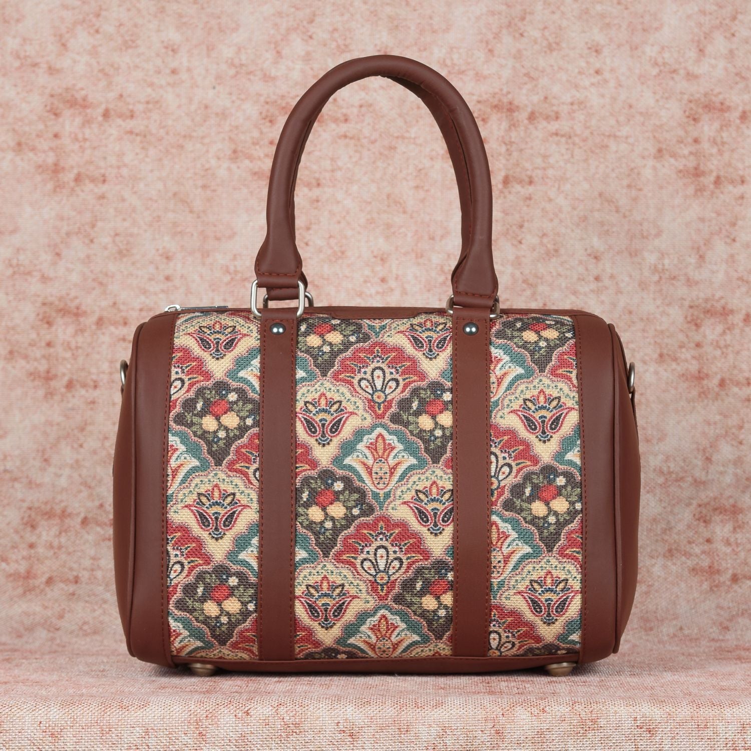 Mughal Art Multicolor- Handbag & Chain Wallet Combo