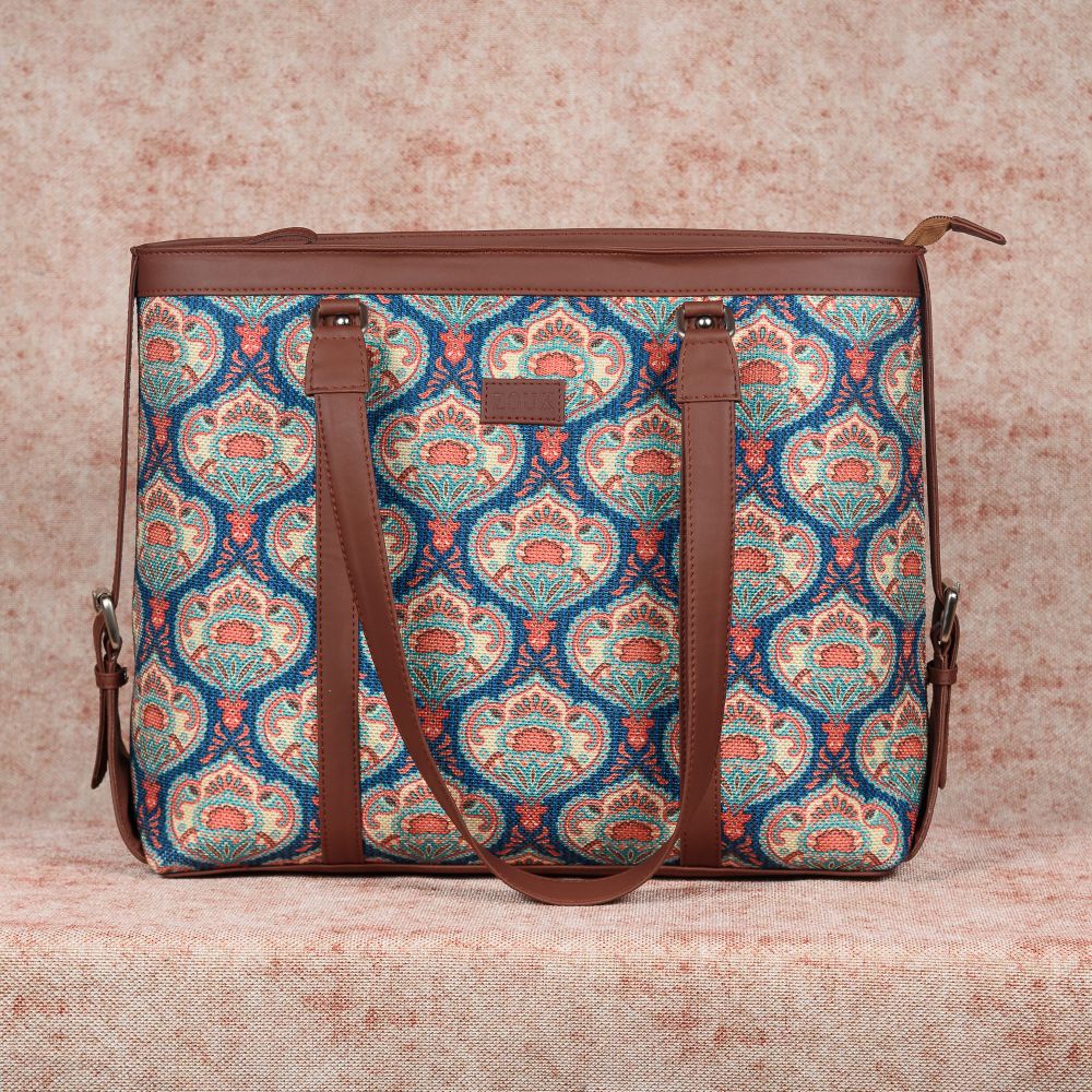 Kovil Blue- Office Bag & Chain Wallet Combo