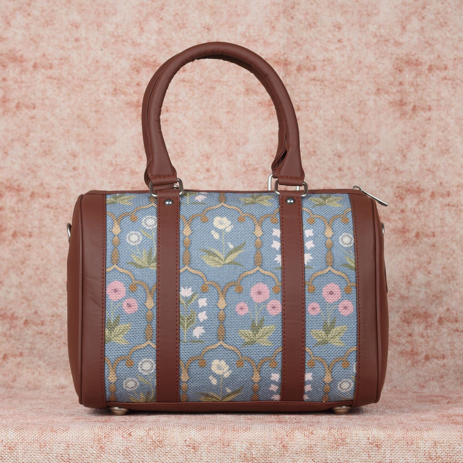 Jaipur Fresco Blue- Handbag & Chain Wallet Combo