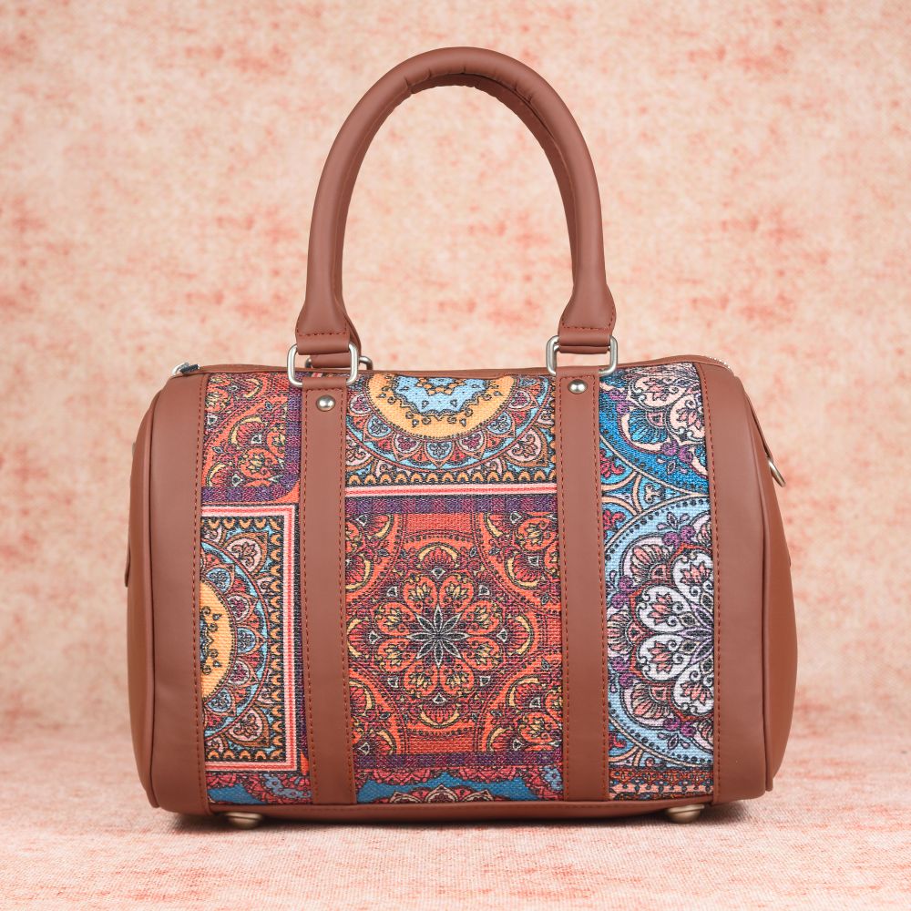 Multicolor Mandala Print- Handbag & Chain Wallet Combo