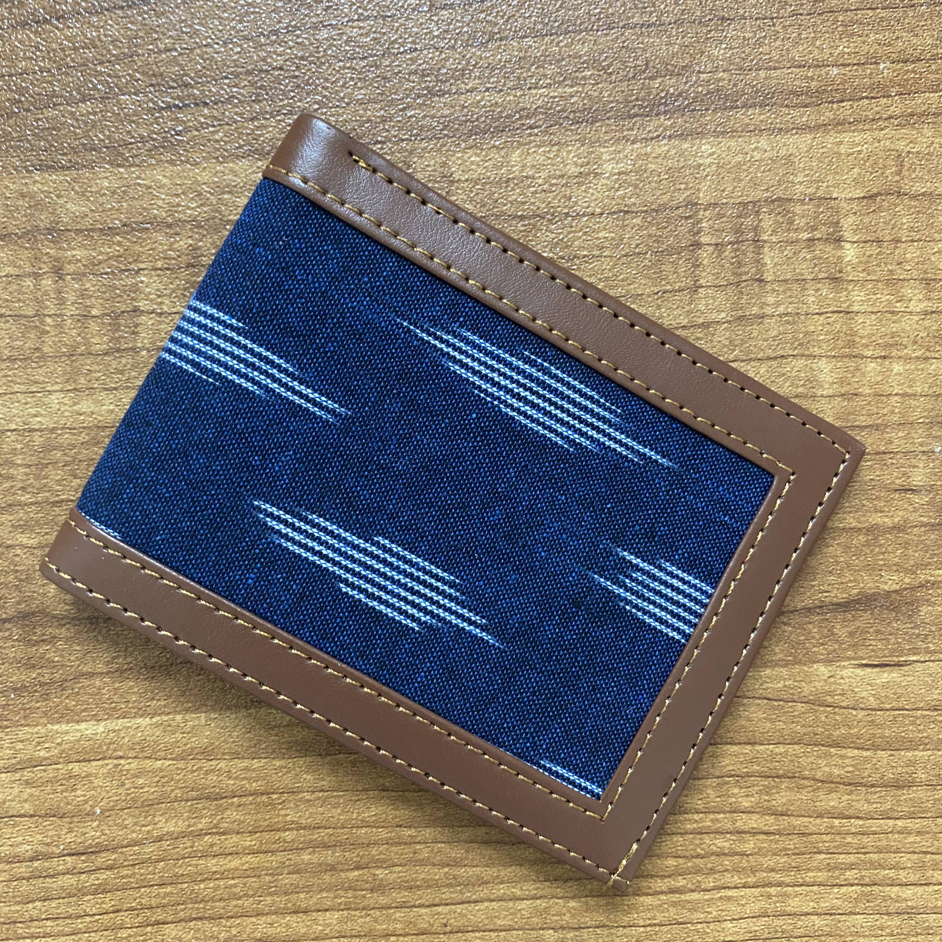 Unisex Pocket Wallet - Ikat Jet Blue