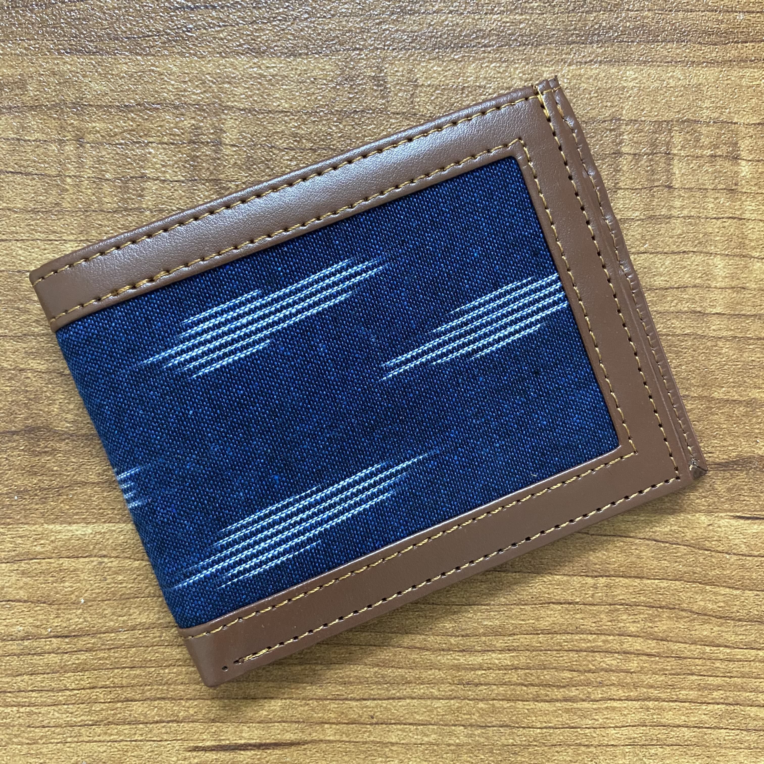 Unisex Pocket Wallet - Ikat Jet Blue