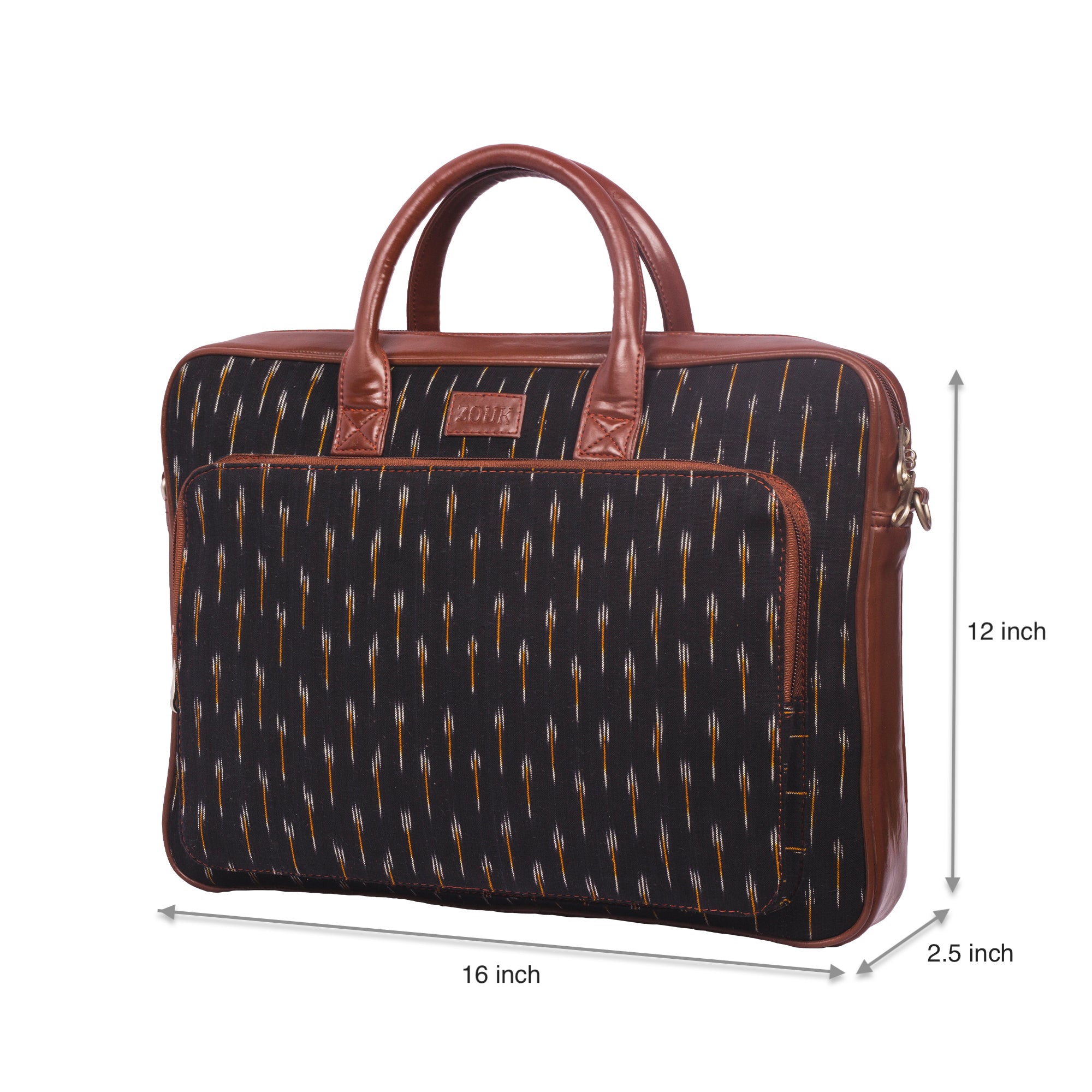 Ikat GreRe Laptop Bag with dimensions