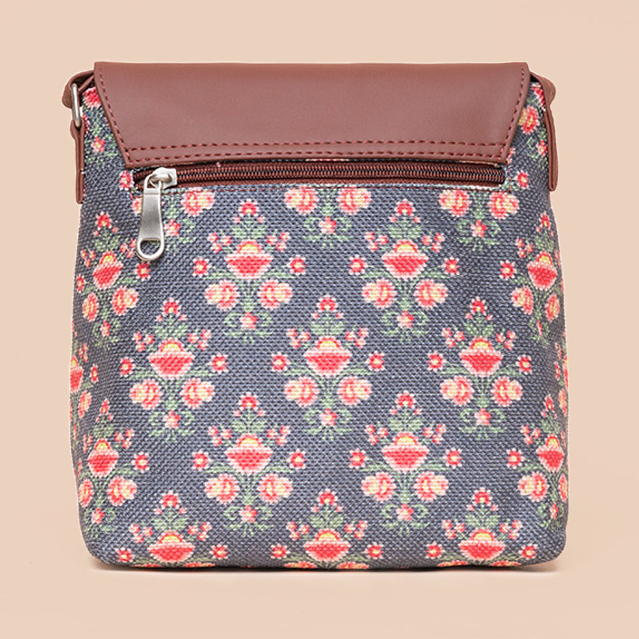 Mughal Garden Print Flap Sling Bag