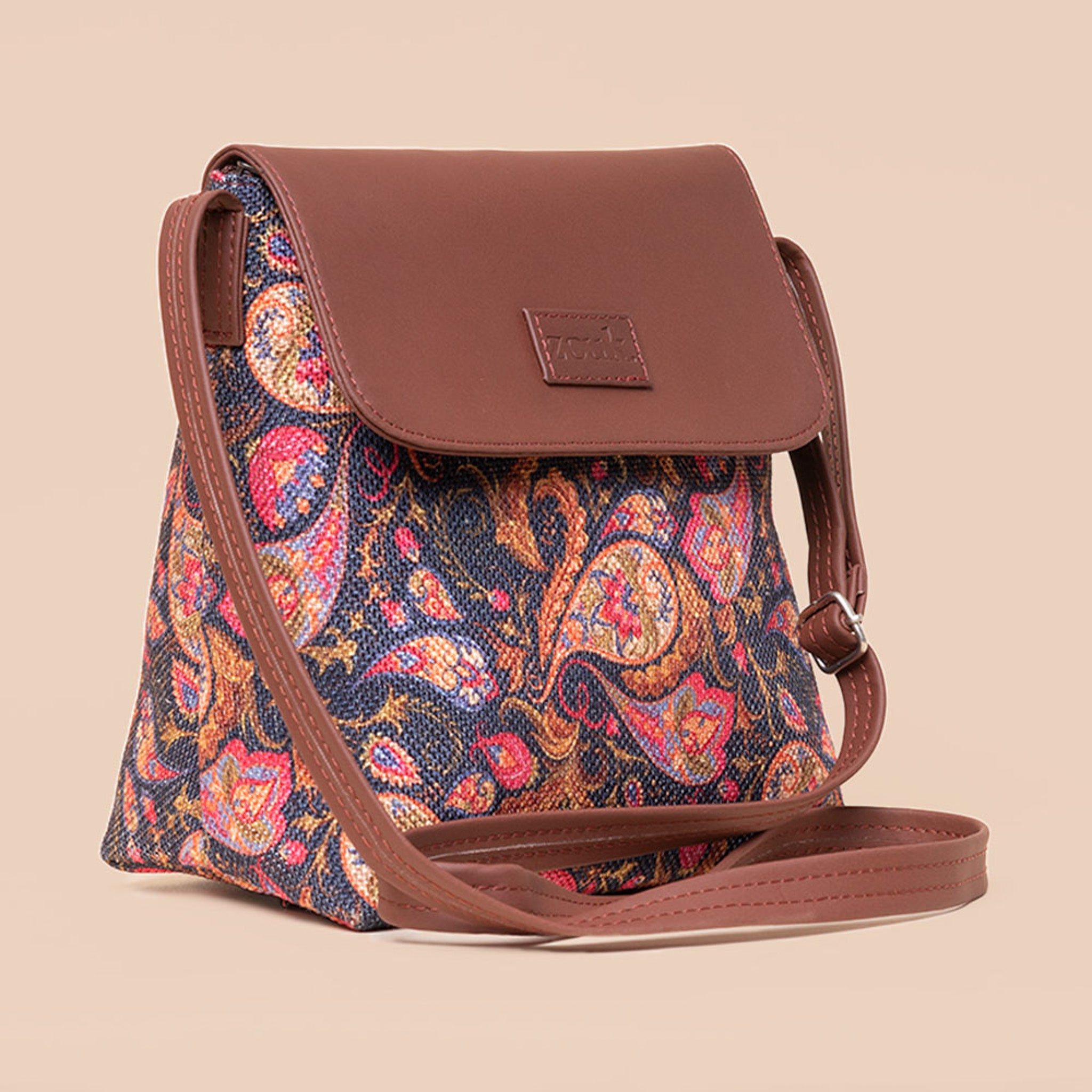  Paisley Pattern Brown Shoulder Bag , One Size For Female