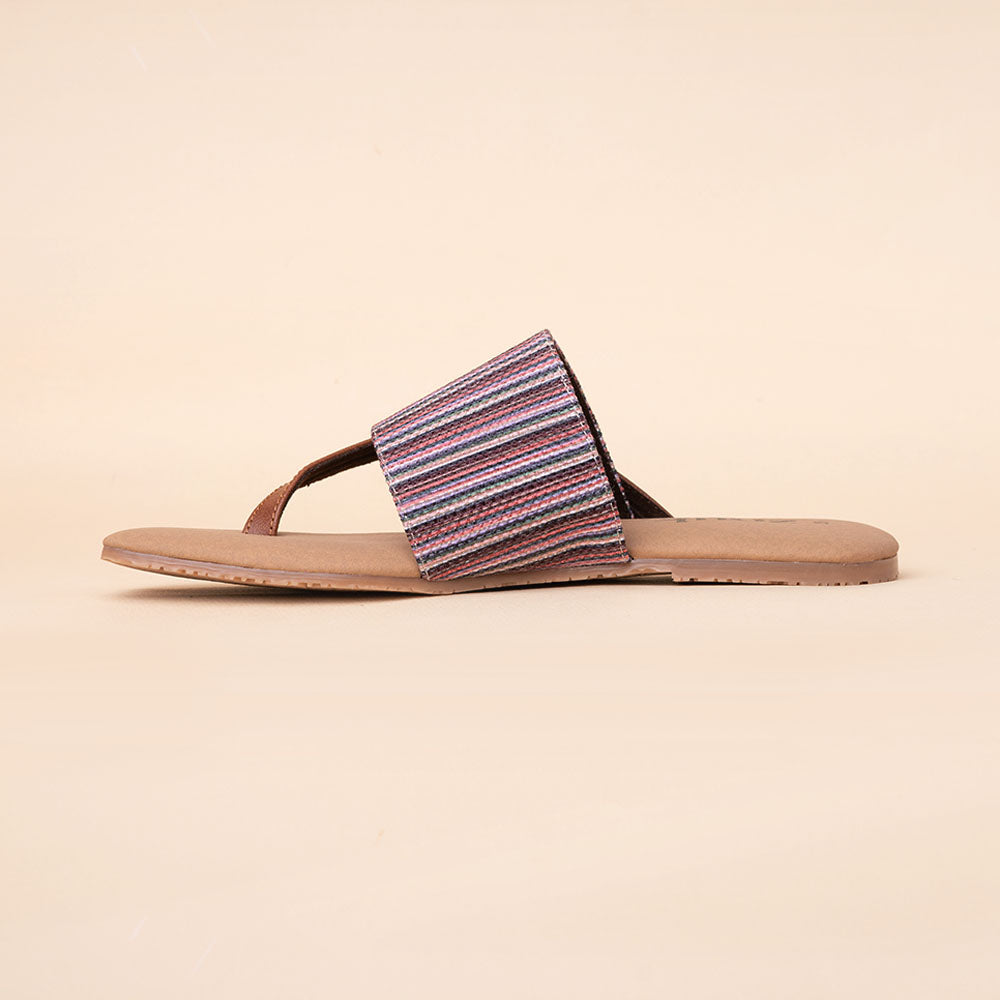 Rohtang Stripes Side Toe Flats
