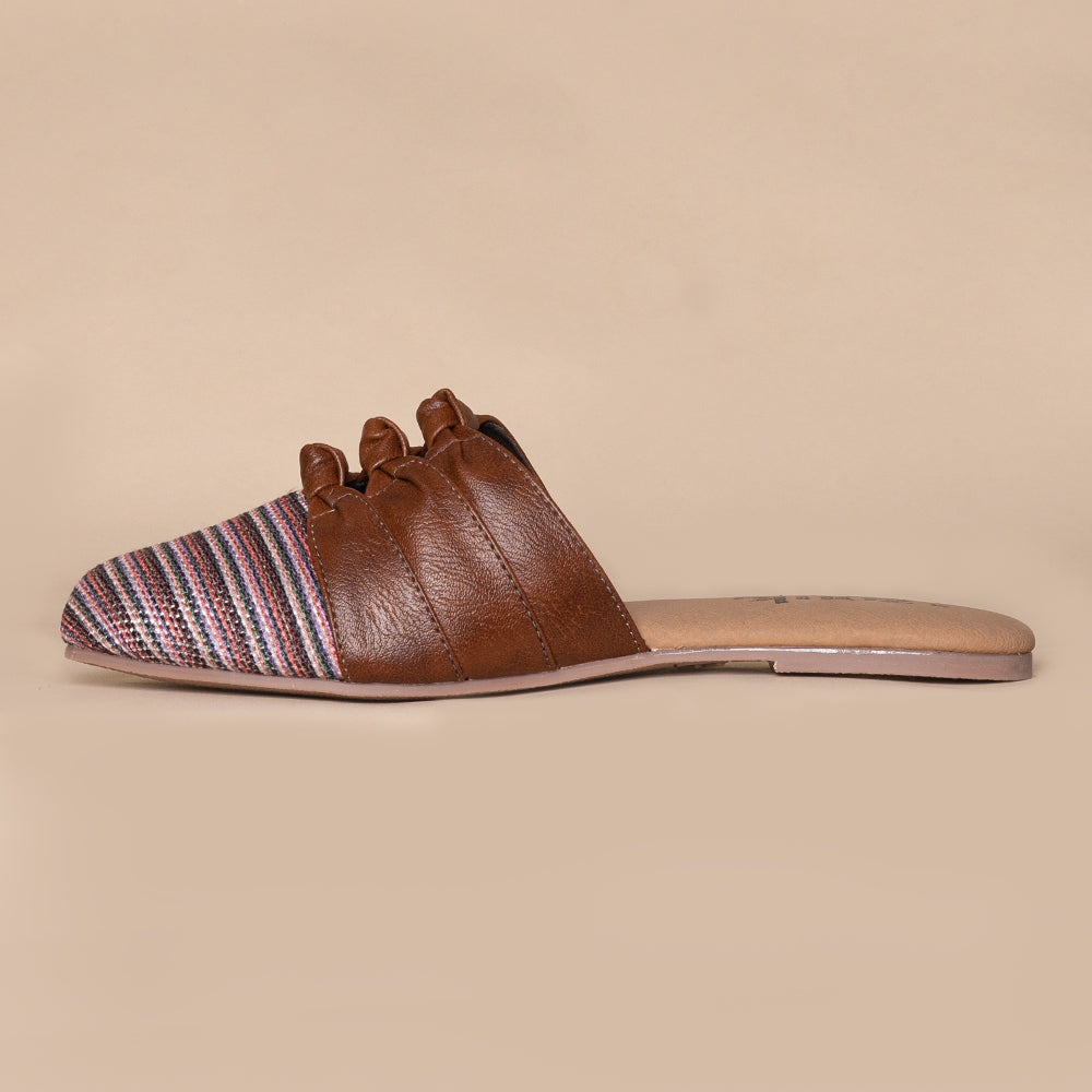 Rohtang Stripes Knotted Mule