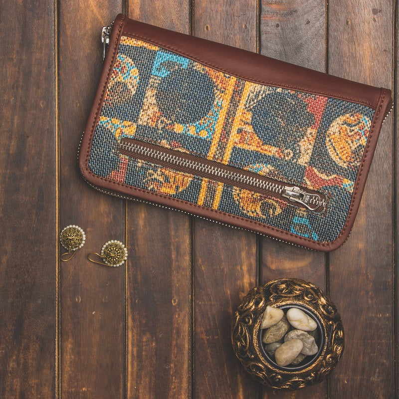 African Art - Handbag & Chain Wallet Combo